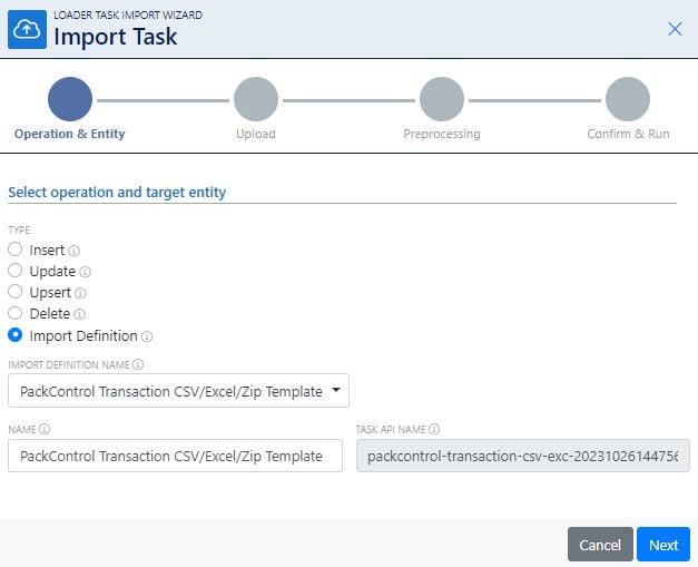 Import task_XS